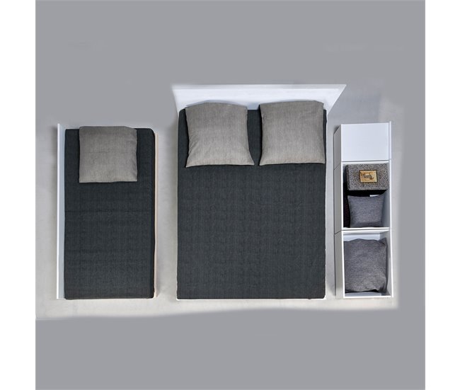 Conforama Cama nido ALPHA 140x190cm 2 cajones 1 mesita y cama blanco Envío gratis