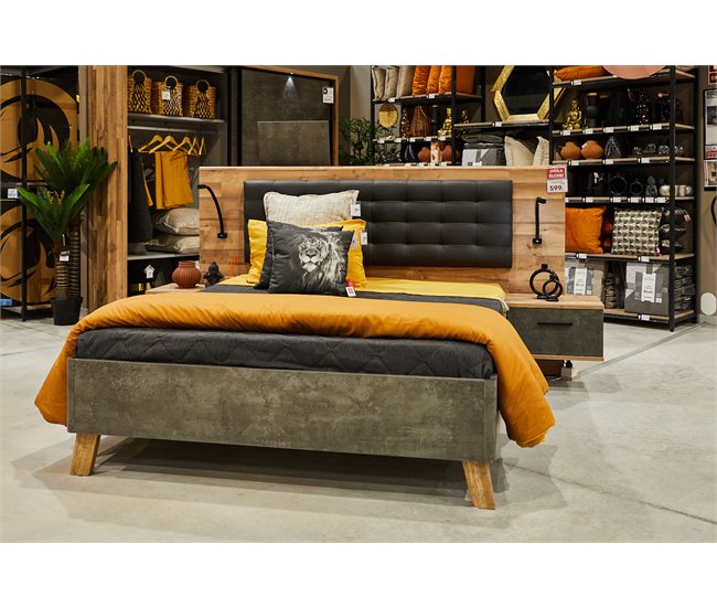 Conforama Conjunto cama 150x190cm con cabecero y mesitas de noche RICCIANO Solo queda un día