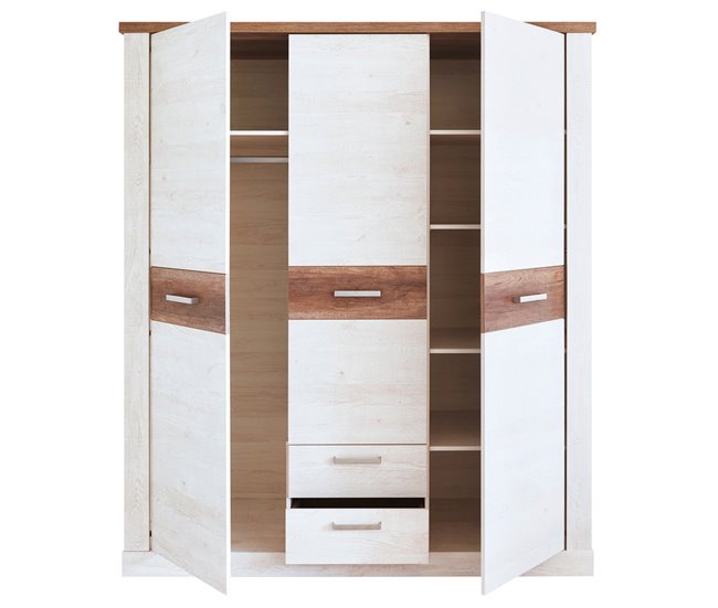 Conforama Armario VERONA puertas batientes y 2 cajones 170x199cm roble Liquidación