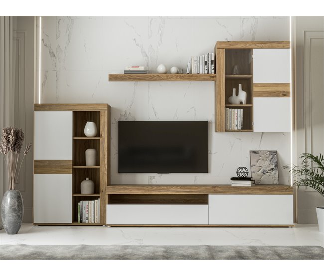 Conforama Compacto tv 279 9cm roble y blanco MELIDES Precios de Black Friday