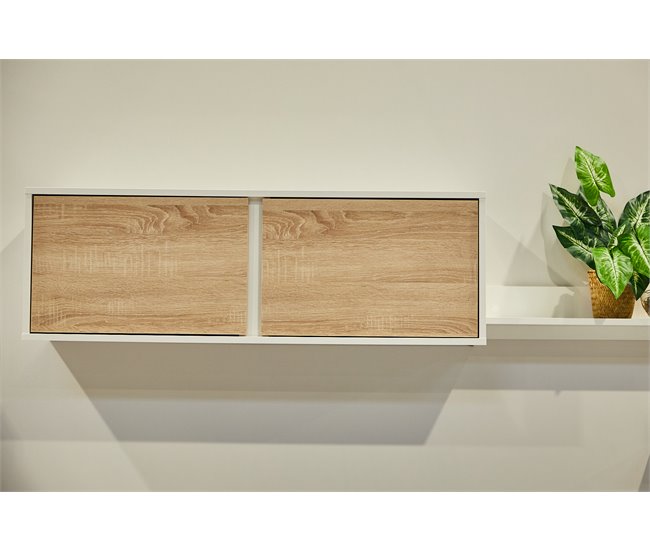 Conforama Mueble de salón LINE color blanco y roble En oferta