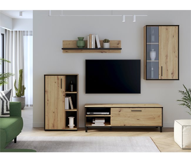 Conforama Mueble compacto de TV PORTOPINO 236 cm roble Oferta exclusiva