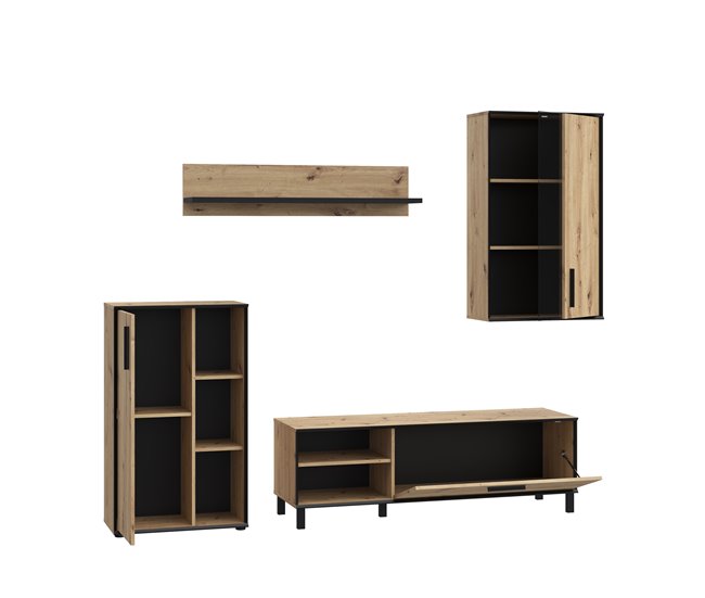 Conforama Mueble compacto de TV PORTOPINO 236 cm roble Oferta exclusiva