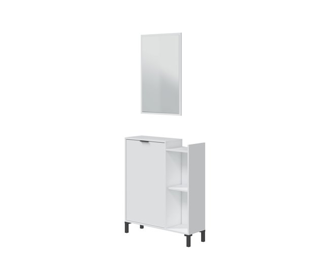 Conforama Recibidor con espejo blanco mate HELLO Grandes ahorros