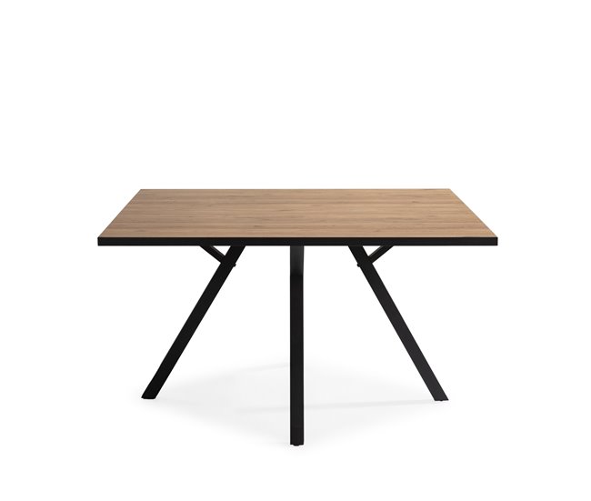 Conforama Mesa de comedor MILENA cuadrada 136cm roble negro Rebajas de fin de temporada