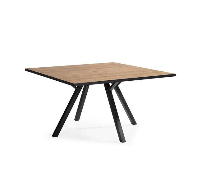 Conforama Mesa de comedor MILENA cuadrada 136cm roble negro Rebajas de fin de temporada