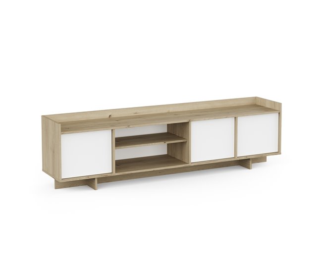 Conforama Mueble tv 180cm 3 puertas roble y blanco CLAP Rebajas