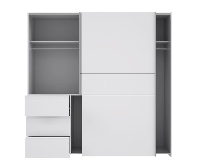 Conforama Armario NEVADA PLUS puertas correderas y 3 cajones 200x200cm En oferta
