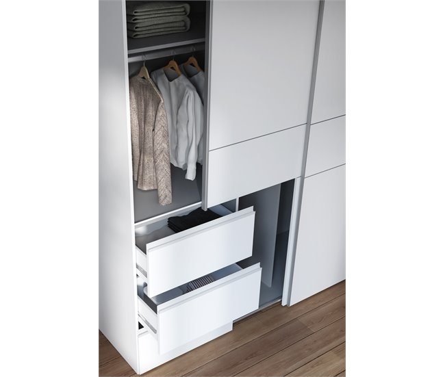 Conforama Armario NEVADA PLUS puertas correderas y 3 cajones 200x200cm En oferta