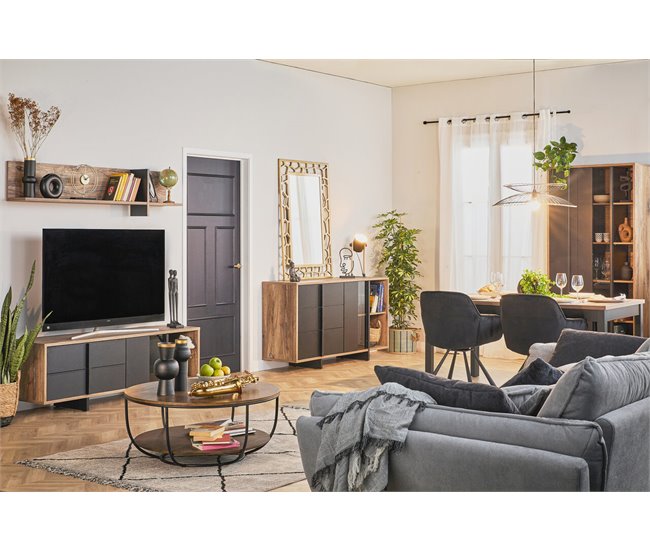 Conforama Mueble TV JOKKAZ color roble y negro Los más vendidos