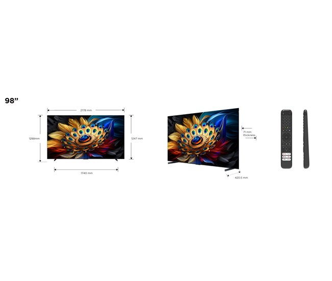 Conforama TV 98 pulgadas TCL 98C655 QLED Smart TV 3 HDMI 1 USB Últimos 2 días