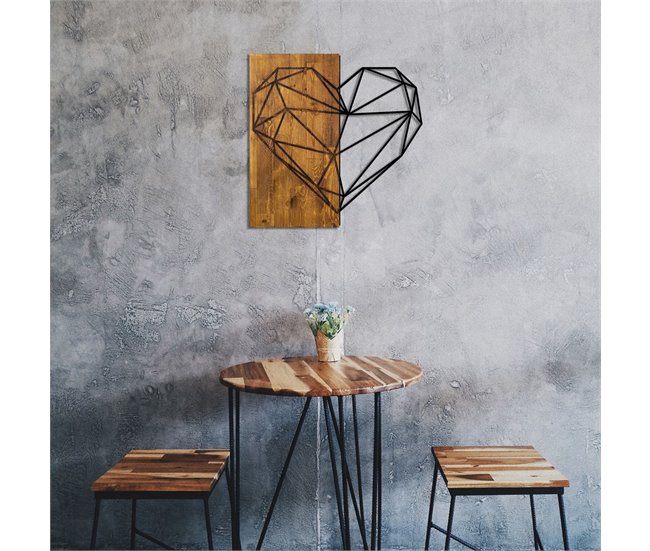 Conforama Placa deco WOOD HEART metal negro Solo hoy
