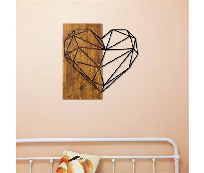 Conforama Placa deco WOOD HEART metal negro Solo hoy