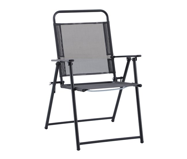 Conforama Set de jardín con mesa 4 sillas y parasol ROMA color gris Rebajas de fin de temporada