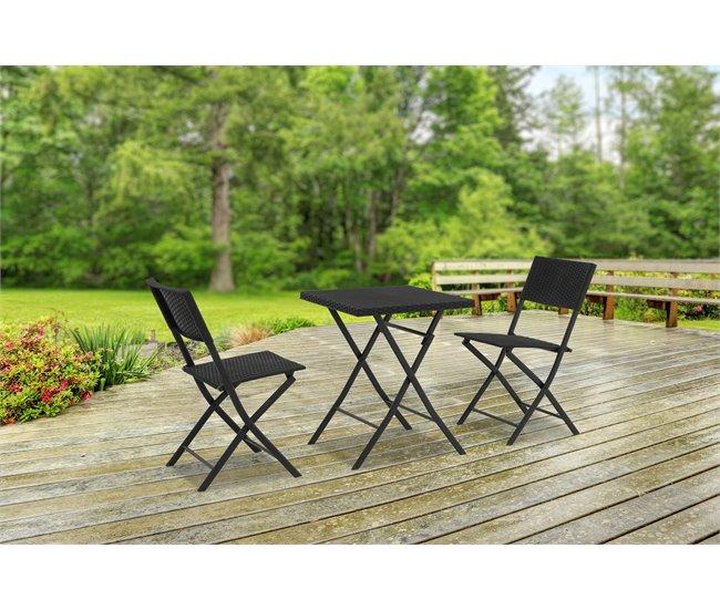 Conforama Set de jardín con mesa y 2 sillas KORA color gris Ofertas