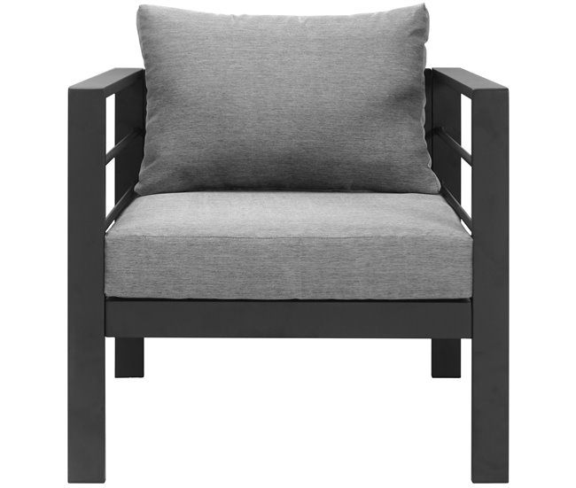 Conforama Set de jardín LANDA con 3 sofás y 1 mesa color gris y negro Tienda