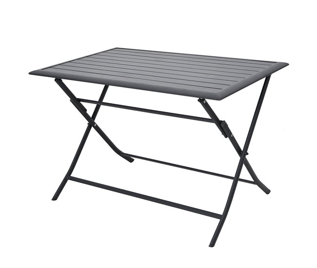 Conforama Mesa plegable de jardín HANA gris oscuro Mejor oferta