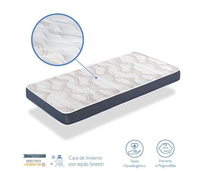 Conforama Colchón bebe CUNA 60X120 BABY BLEU Altura 11 CM Núcleo perforado y antibacteriano Últimos 2 días