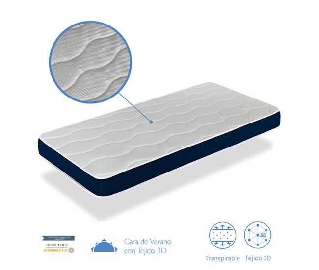 Conforama Colchón bebe CUNA 60X120 BABY BLEU Altura 11 CM Núcleo perforado y antibacteriano Últimos 2 días