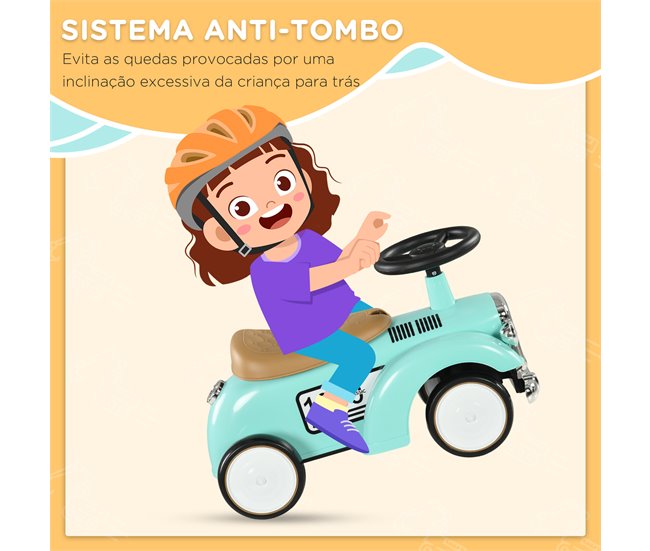 Conforama AIYAPLAY Correpasillos para Bebés de 12 a 36 Meses Coche sin Pedales con Bocina Compartimento de Almacenaje y Volante para Interior y Exterior 58x27x35 cm Verde Mint Promoción por tiempo limitado