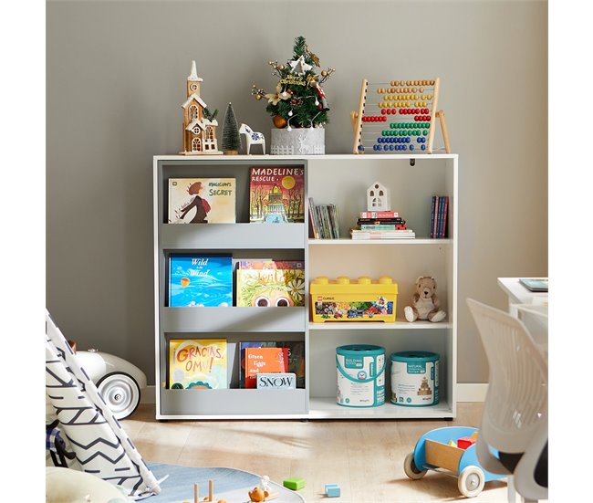Conforama Estantería Infantil para guardar Armario Auxiliar para Niño con Puertas Correderas Organizador de Juguetes KMB33-W SoBuy Oferta especial de fábrica
