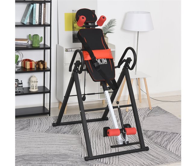 Conforama HOMCOM Tabla de Inversión Gravitacional Plegable con Cinturón de Seguridad Regulable en Altura para Usuarios de 130-190cm Ejercicio y Alivio de Dolores de Espalda Carga Máxima 150 kg Venta caliente