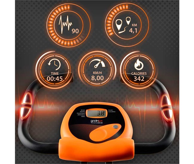 Conforama Bicicleta estática TRAINER X-BIKE 500 Magnética Plegable Pantalla LCD 8 Niveles GRIDINLUX Envío gratis