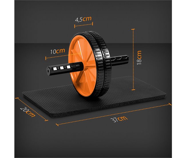 Conforama Set Rodillo abdominales y alfombrilla 2 Niveles Ergonómico Fitness Gridinlux Último día