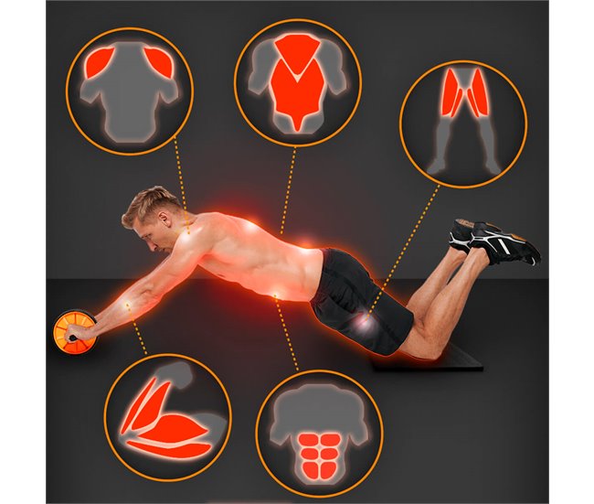 Conforama Set Rodillo abdominales y alfombrilla 2 Niveles Ergonómico Fitness Gridinlux Último día