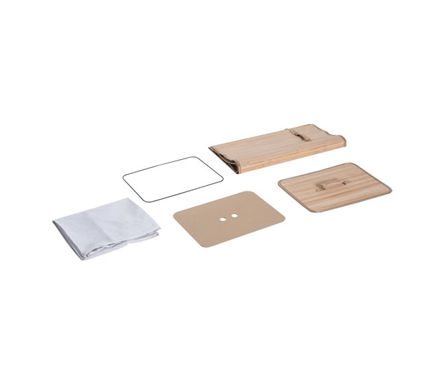 Conforama HOMCOM Cesto para Ropa Sucia Plegable con Tapa Cubo para Colada Cesta de Lavandería Rectangular Bambú 70L con Asas 40x30x60cm Solo hoy