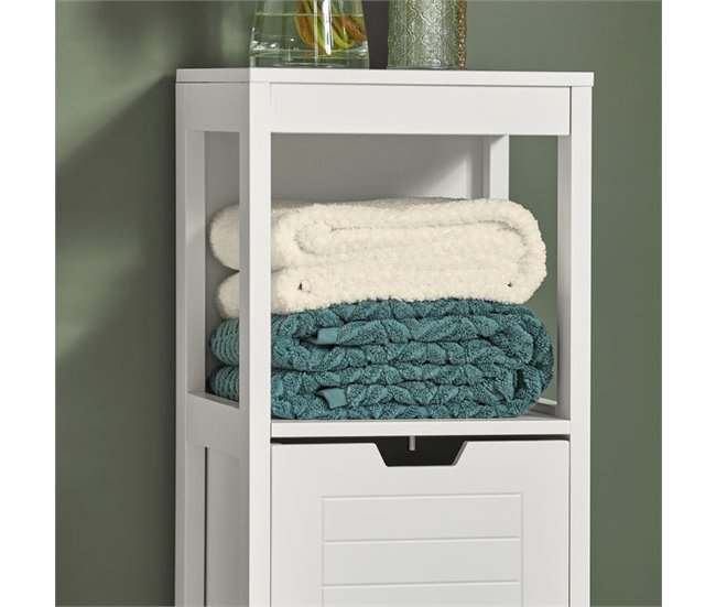 Conforama Mueble Columna de Baño Armario para Baño - 1 Estante y 2 Cajones FRG127-W SoBuy ES Limitado a 3 días