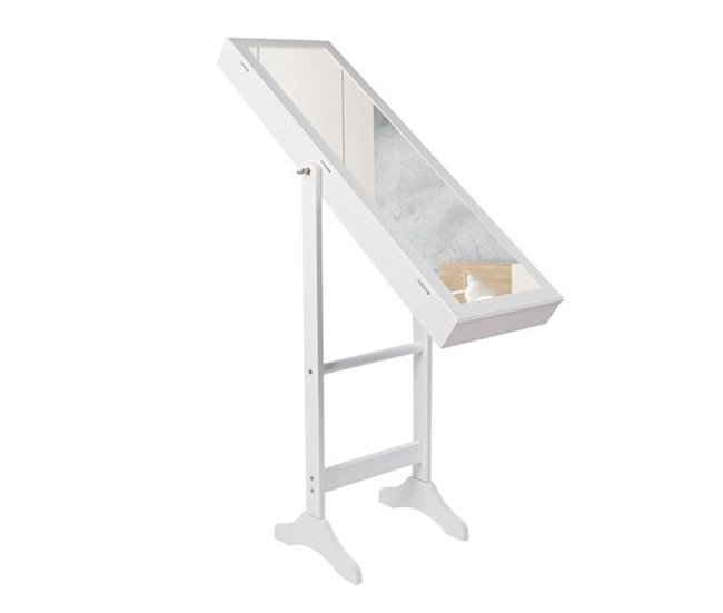 Conforama Espejo joyero de pie Blanco 40 x 155 x 36 cm Grandes ahorros