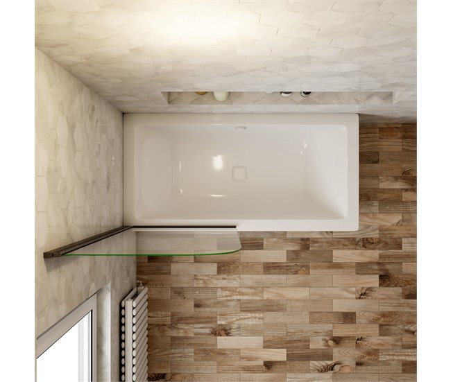 Conforama Mampara de Bañera Abatible Vidrio Templado 5mm Negro Mate (78-80)X140cm 2025