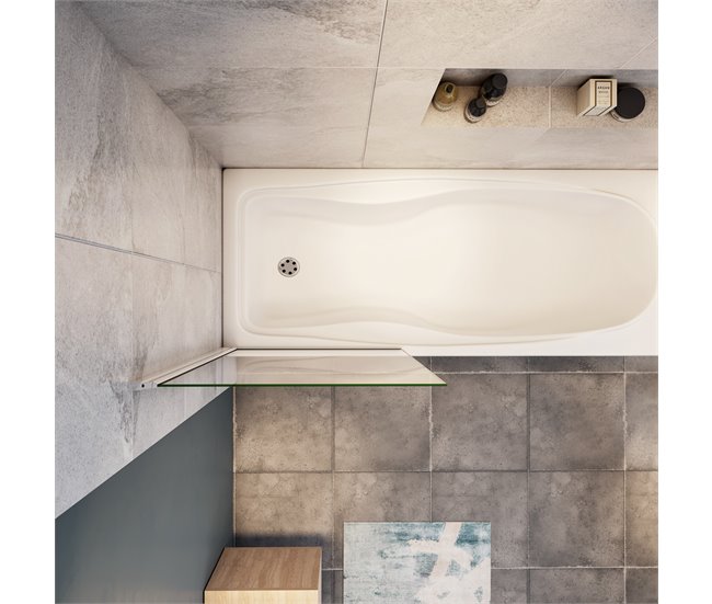 Conforama Mampara de Bañera Abatible Vidrio Templado 6mm Cromado (78-80)X140cm En línea