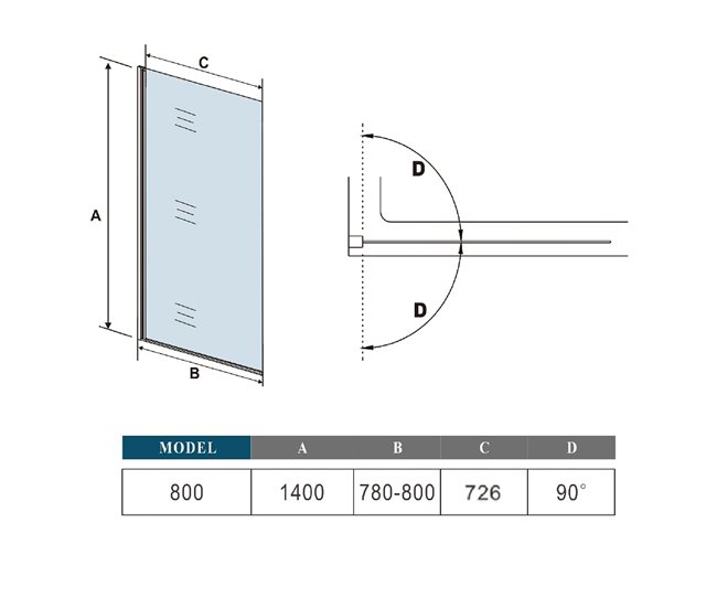Conforama Mampara de Bañera Abatible Vidrio Templado 6mm Cromado (78-80)X140cm En línea