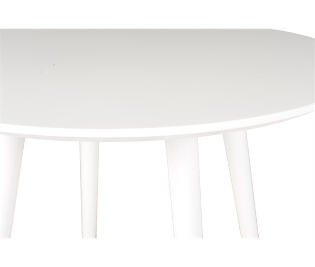 Conforama Mesa de cocina ARO fija MDF 80x80cm blanca Rebajas de fábrica