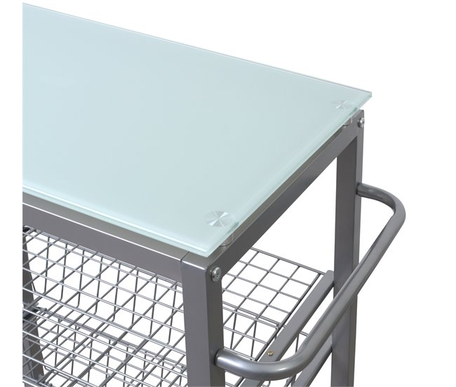 Conforama Carrito cristal II verdulero blanco Descuento