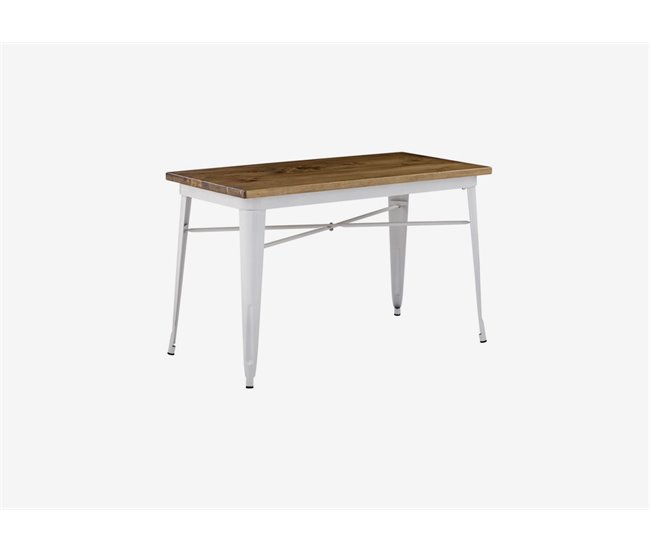 Conforama Mesa de cocina ADELAINE fija roble y blanco Rebajas online
