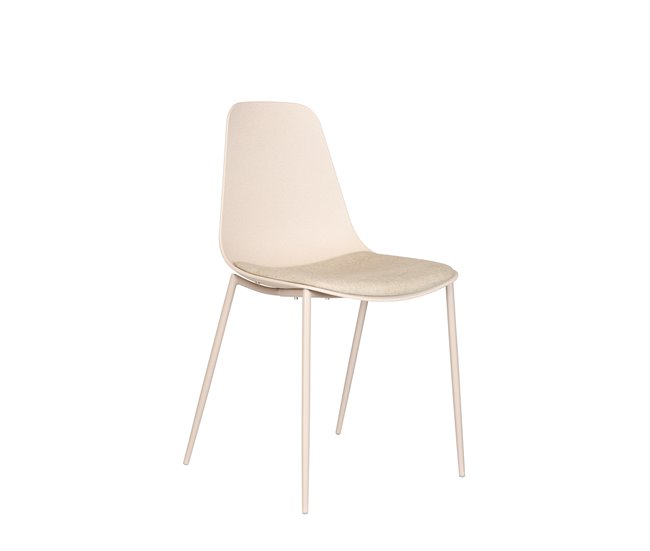 Conforama Pack de 2 unidades silla de cocina CUSHION fija PP beige Oferta especial de fábrica