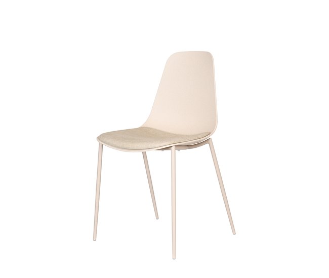 Conforama Pack de 2 unidades silla de cocina CUSHION fija PP beige Oferta especial de fábrica