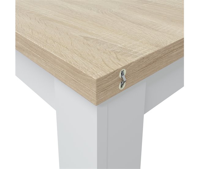 Conforama Mesa de cocina extensible VERNA natural y blanco Solo queda un día