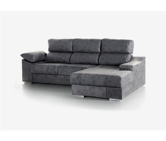 Conforama Chaise longue DANIELA 2 lado derecho color antracita Tienda de fábrica