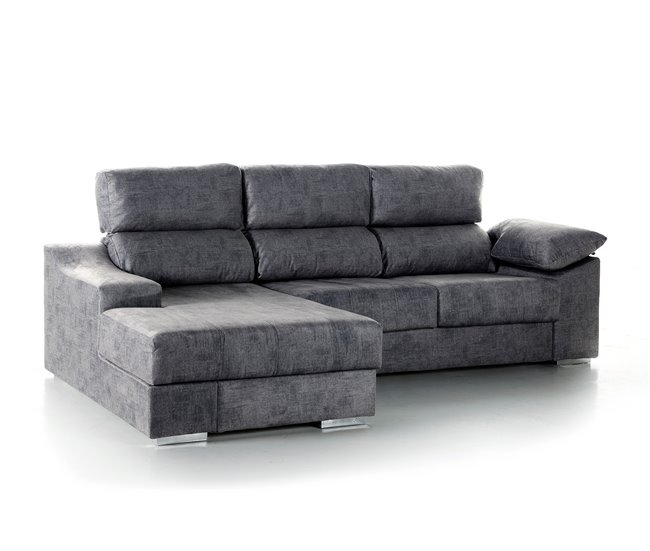 Conforama Chaise longue DANIELA 2 lado izquierdo color antracita Última moda
