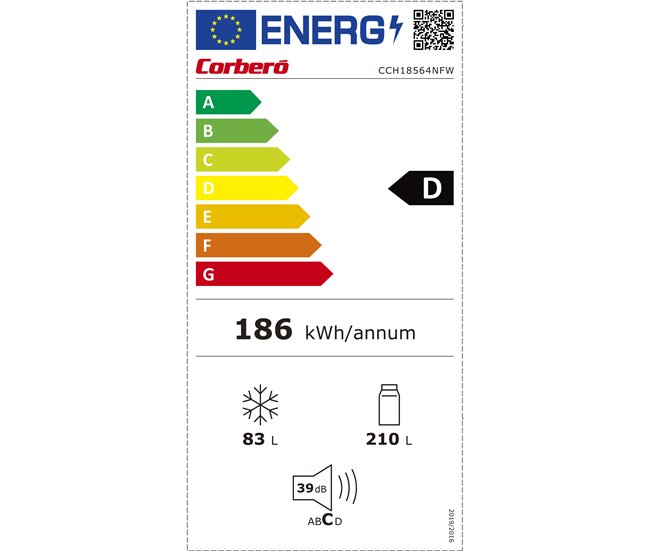 Conforama Frigorífico Combi 1 86M 293L No Frost Blanco CORBERÓ CCH18564NFW Grandes ahorros