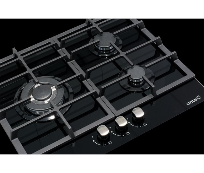 Conforama Placa cristal gas CATA LCI 6021BK 3 zonas 59cm negro En línea