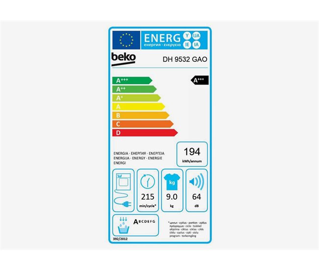 Conforama Secadora 9Kg Color Blanco Bomba de Calor BEKO DH 9532 GAO En oferta