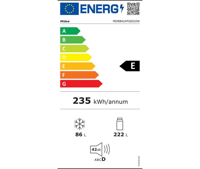 Conforama Frigorífico Combi 1 88M 308L No Frost Inox MIDEA MDRB424FGE02IW Últimos 3 días