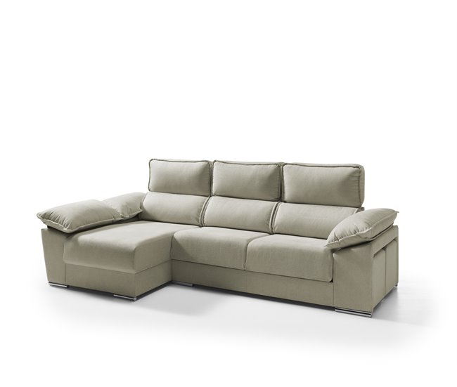 Conforama Chaise longue izquierda con arcon DIWY color beige Promoción por tiempo limitado