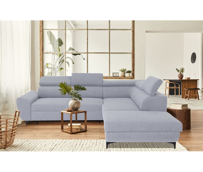 Conforama Rinconera Derecha con cama WESLEY color gris Solo hoy