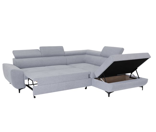 Conforama Rinconera Derecha con cama WESLEY color gris Solo hoy